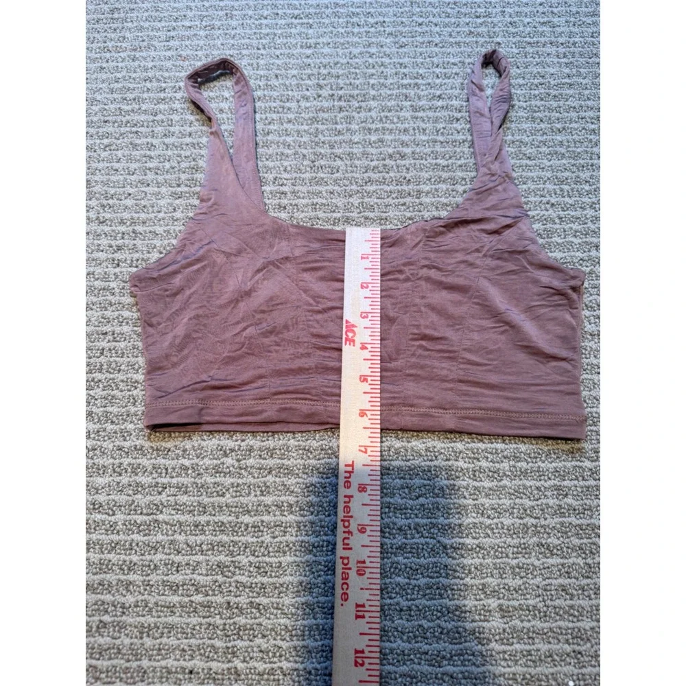 Intimately Free People Womens Square Neck Crop Cami Bralette Mauve‎ Pink Small